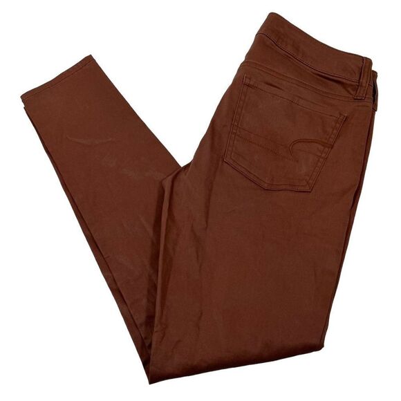 American Eagle Stretch Jegging  Chocolate Brown Skinny Jeans Neutral Boho - Picture 1 of 8